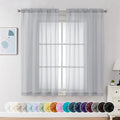 Chyhomenyc Light Grey Sheer Curtains 54 Inch Long 2 Panels, Light Filtering Rod by Chyhomenyc
