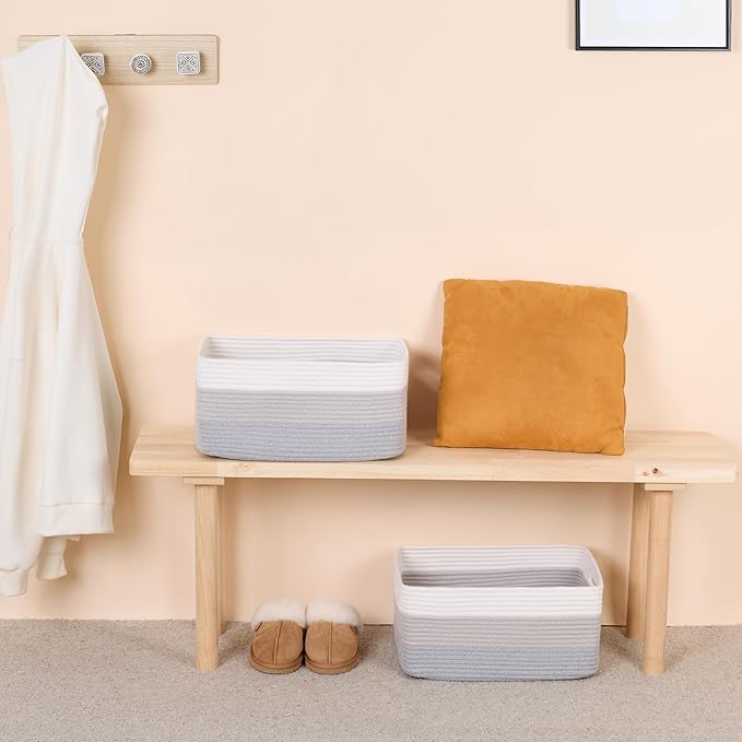 Large Storage Baskets for Organizing, Closet Shelf Baskets for Clothes Blanket - Image 6