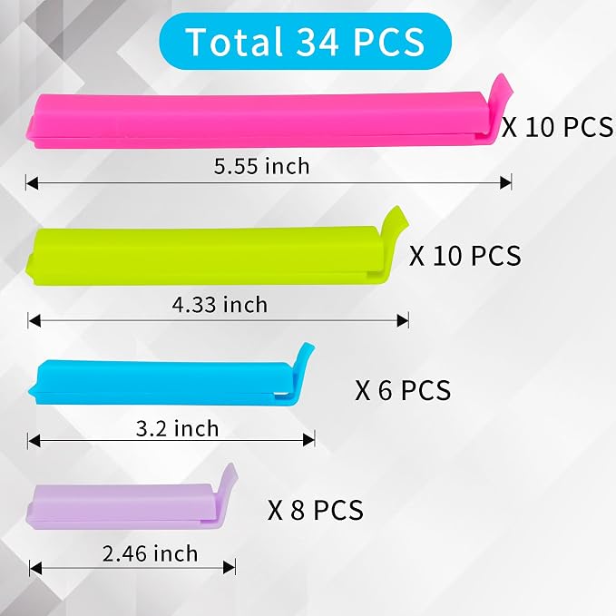 34 Pack Plastic Chip Clips - Image 3