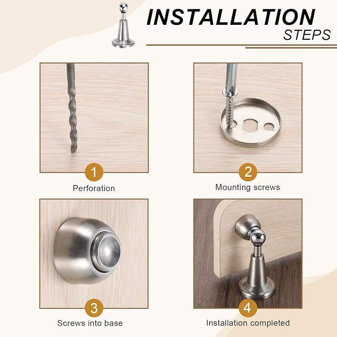 uxcell 2Pcs Magnetic Door Stopper, 304 Stainless Steel Magnetic Door Stop Catch - Image 5