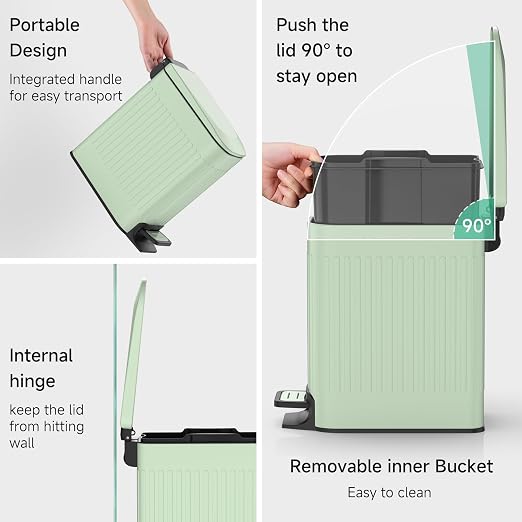 TIPGO Slim Bathroom Trash Can - Image 4