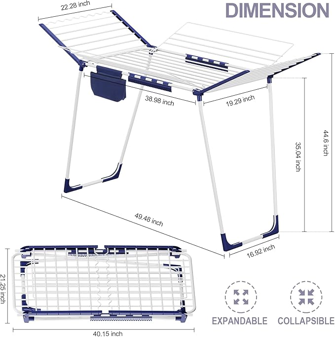APEXCHASER Clothes Drying Rack Foldable, Drying Rack Clothing Large Space - Image 2