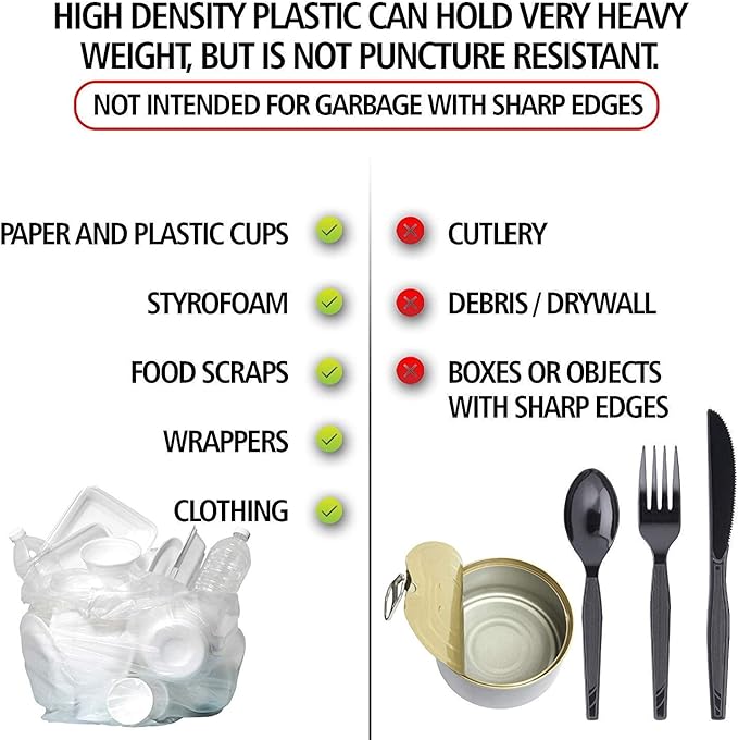 Aluf Plastics High Density Trash Bags, 16 Gallon, 6 Micron, - Image 3