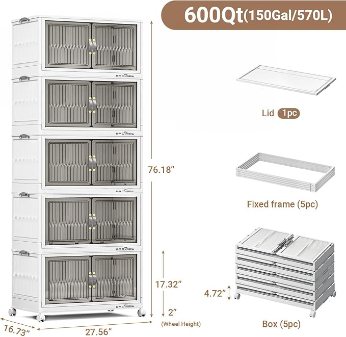 BROVIEW 600Qt Stackable Storage Bins - Image 2