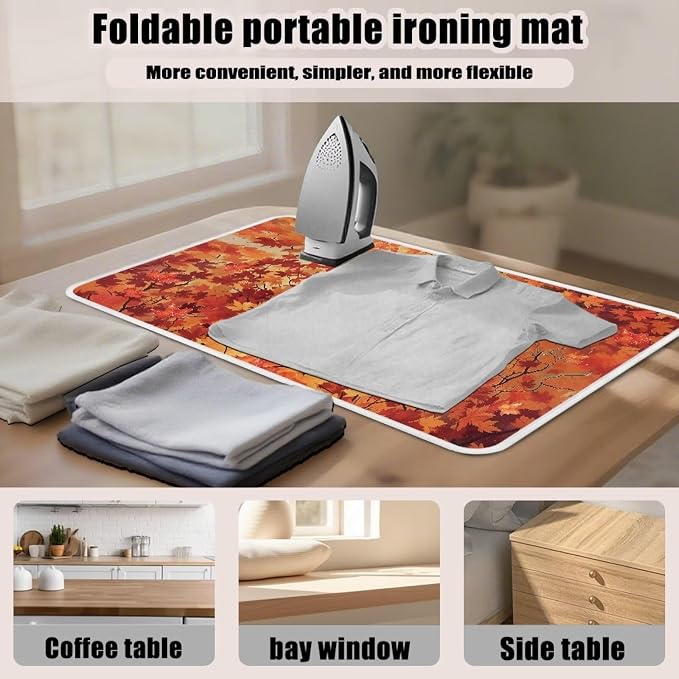 Ironing Mat Maple Leaf Ironing Board Pad Heat Resistant, Quilting & Travel - Image 6