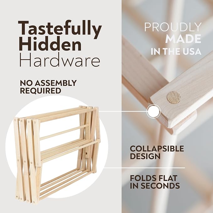 Pennsylvania Woodworks Clothes Drying Rack: Solid Maple Hardwood Laundry Rack - Image 4