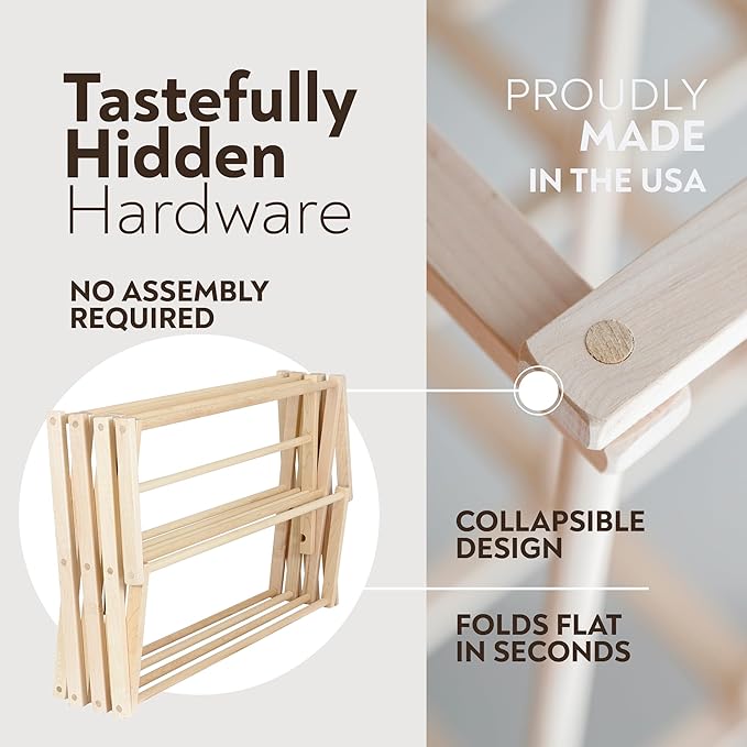 Pennsylvania Woodworks Clothes Drying Rack: Solid Maple Hard Wood Laundry Rack - Image 5