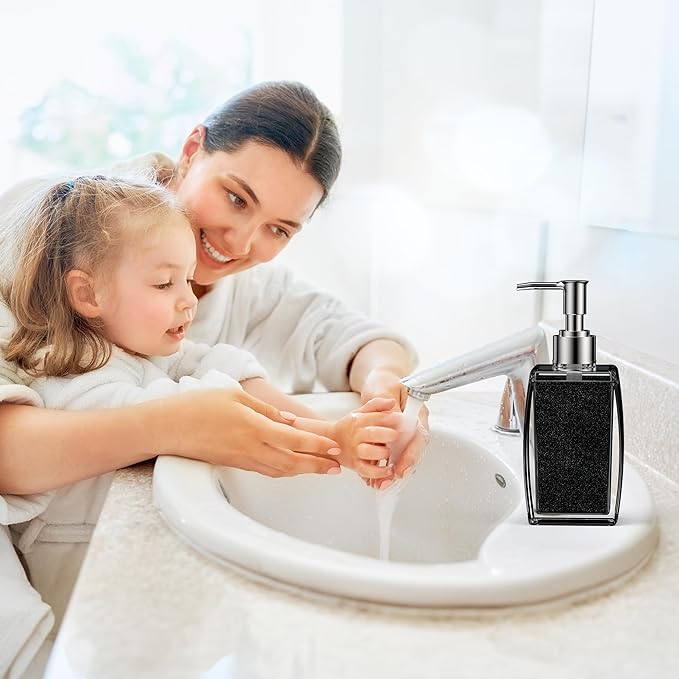 White Soap Dispenser with Refillable Plastic Pump - Image 9