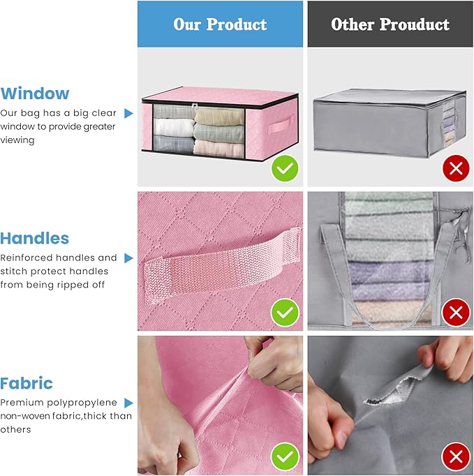 HomeHacks Storage 10-Pack Clothes Organizer Storage Bags Foldable Storage Box - Image 5