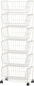 PUSDON Stackable Metal Storage Carts, Dual Use Shelf by PUSDON