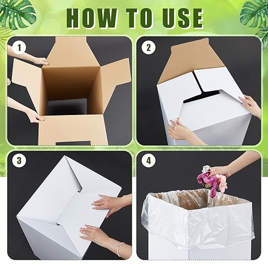 10 Pack 20 Gallon Corrugated Cardboard Trash Cans Bulk - Image 3