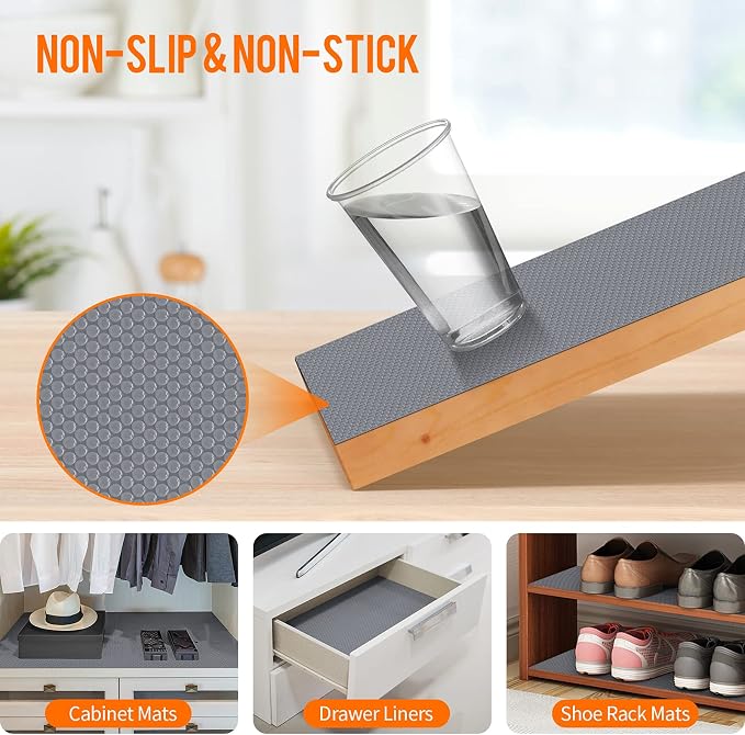Shelf Liners for Kitchen Cabinets Non-Slip Drawer Liner Non Adhesive Cupboard - Image 4