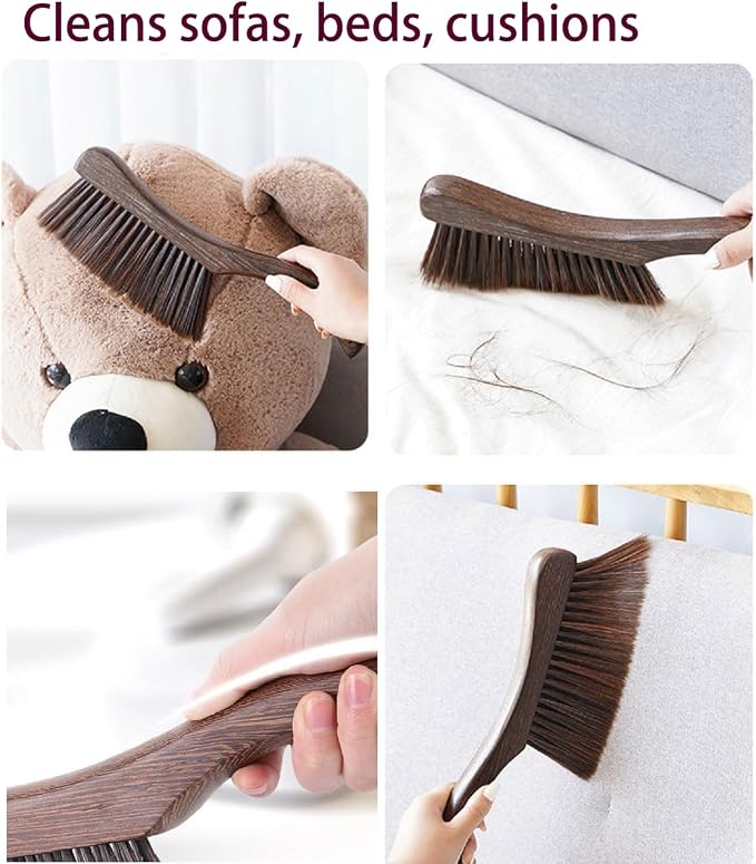 Hand Broom Brush, Dust Brush for Cleaning, Wood Block Hand Brush, Soft Bristle - Image 6