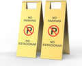 Stainless Steel No Parking Sign Portable Foldable Handle 2-Pack by CrazyAnt