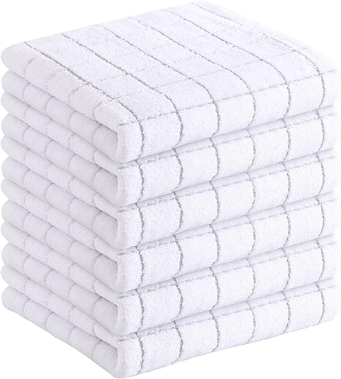 Homaxy 100% Cotton Terry Kitchen Towels, Checkered Designed, Soft and Super by Homaxy