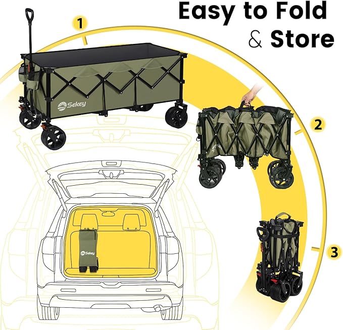 Sekey 48''L Collapsible Foldable Extended Wagon - Image 6