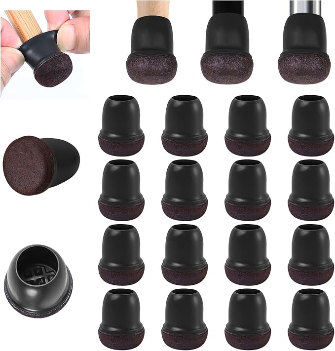 Ezprotekt 24 Pcs Small Black Silicone Chair Leg Floor Protectors by VisittheEzprotekt
