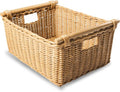 The Basket Lady Pole Handle Wicker Storage Basket, 16 in L x 12 in W x 8.25 in H by TheBasketLady