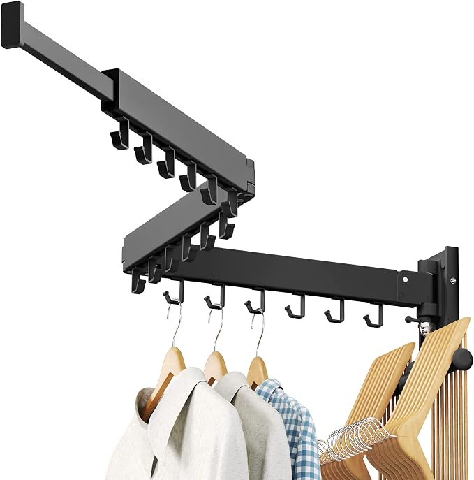 Clothes Drying Rack Wall Mounted, Laundry Drying Rack, Laundry Room Organization by LIENAHU