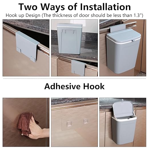 3.2 Gallon/12 L Wall Mounted Garbage Can, Hanging Cabinet Trash Can - Image 6
