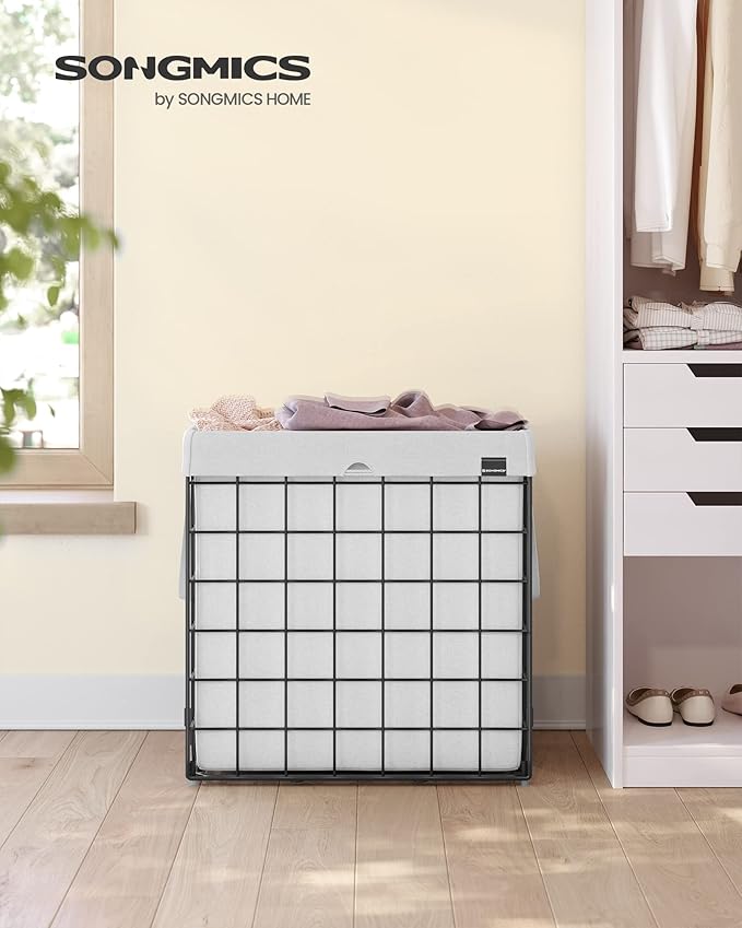 SONGMICS Laundry Hamper, 29 Gal. Laundry Basket, Collapsible Clothes Hamper - Image 2