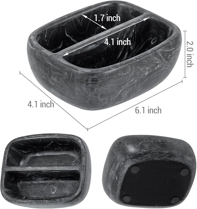 MyGift Modern Black Resin Double Sponge Holder - Image 4