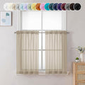Chyhomenyc Taupe Sheer Curtains 24 Inch Length, Short Window Curtains by Chyhomenyc