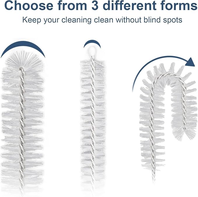 Straw Cleaner Brush Set, 12-Piece 11.8 Inch Long Botthle Cleaning Brush - Image 3