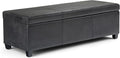SIMPLIHOME Avalon 48 inch Wide Contemporary Rectangle Storage Ottoman Bench in by SimpliHome