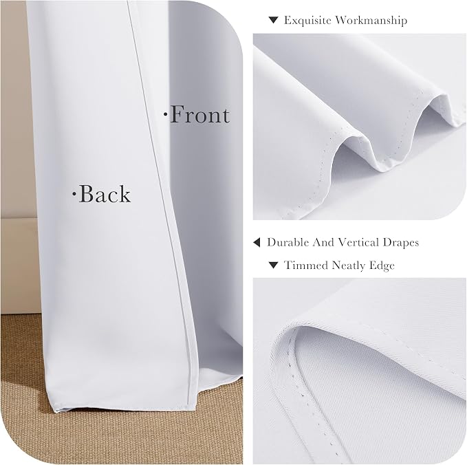 PONY DANCE Pure White Blackout Curtains - Image 5