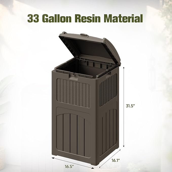 Devoko 33 Gallon Outdoor Trash Can, Hideaway Garbage Bins - Image 6