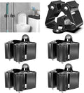 3-H Stainless Steel Broom Holder Wall Mount 4-Pack-Heavy Duty Mop Organizer by 3-H