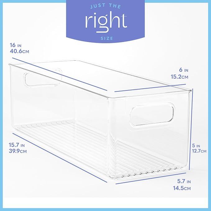 Plastic Food Storage 4 Pack Clear Container Bin - Image 3