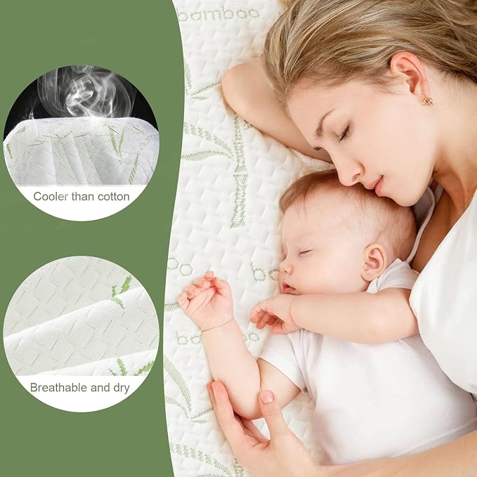 Twin XL Mattress Protector 2 Pack, Waterproof Mattress Pad Washable Bamboo - Image 4