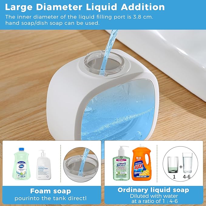 Automatic Foaming Soap Dispenser, 17oz/500ml Touchless Rechargeable - Image 6