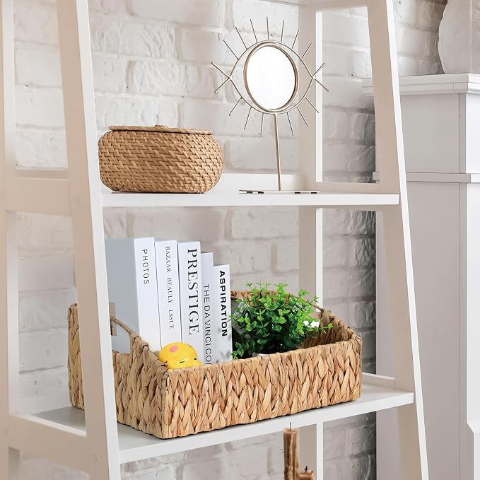 Ollieroo Natural Water Hyacinth Storage Baskets, Handwoven Wicker Storage Bins - Image 5