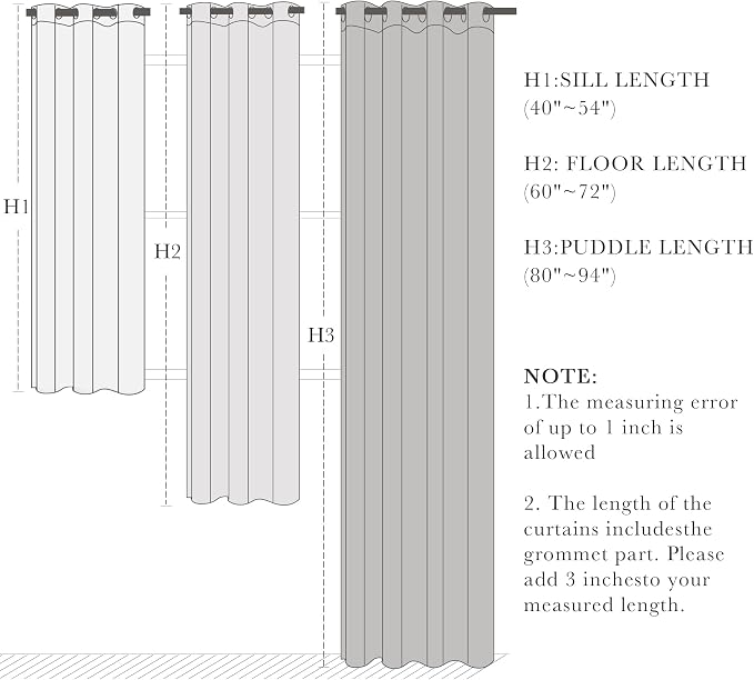 PONY DANCE Blackout Curtains Short, Half Window Curtains Tiers Solid Microfiber - Image 7