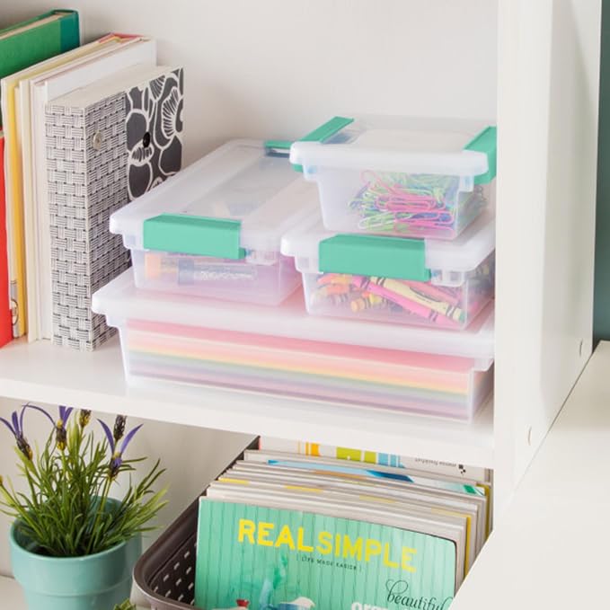 Sterilite 12-Pack Clip Box, Stackable Clear Plastic Bins - Image 7