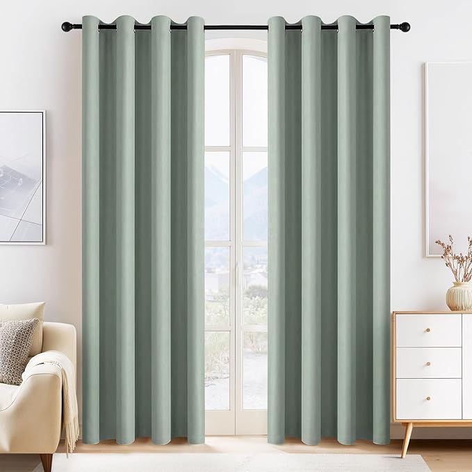 PONY DANCE Sage Green Curtains by PONYDANCE