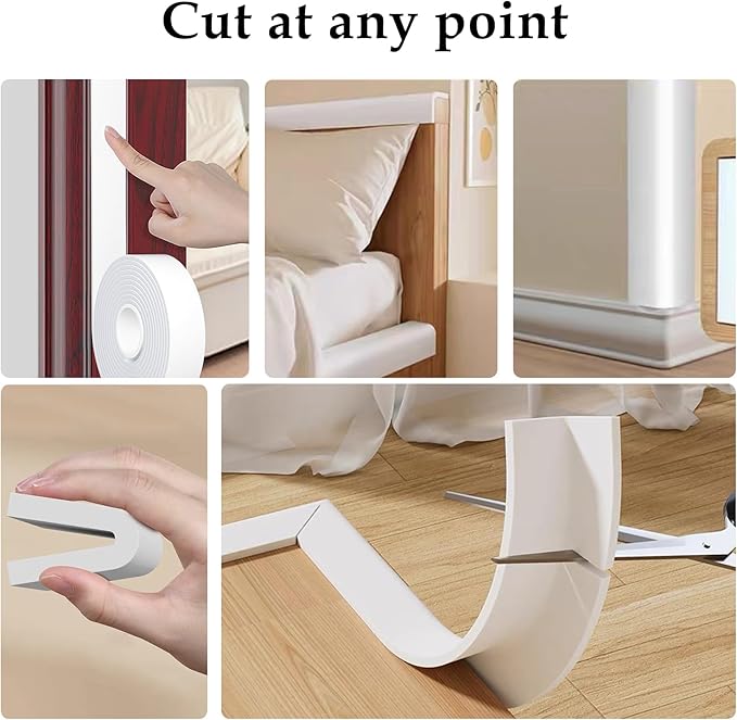 Weather Stripping Door Seal White, Self Adhesive Foam Tape High Density Foam - Image 4