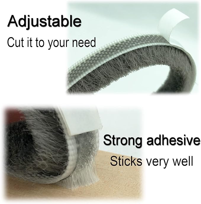 Brush Weatherstrip for Sliding Window Side, Pile Weatherstripping Door Sealers - Image 3