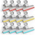 HOUSE AGAIN 12 Pack Stainless Steel Chip Bag Clips Covered by HOUSEAGAIN