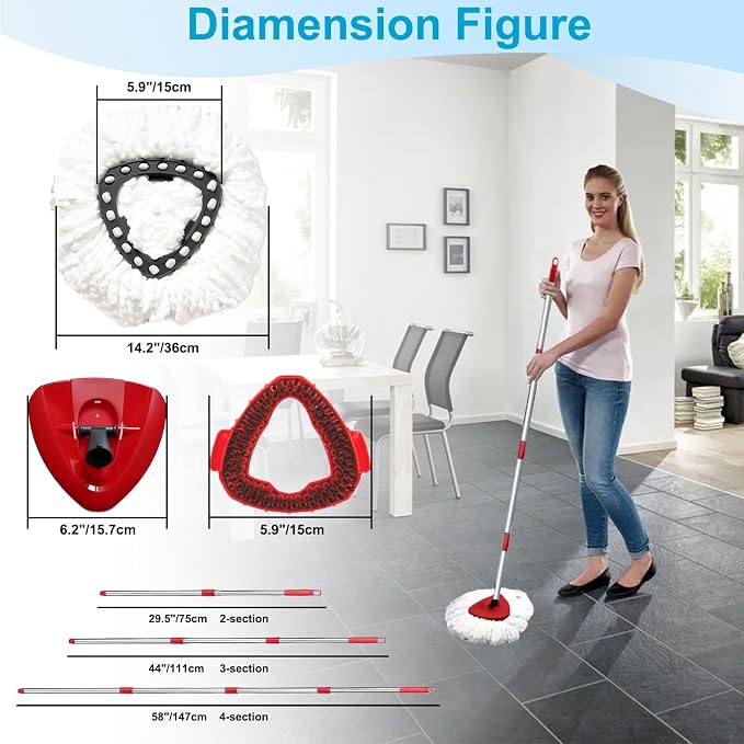 Spin Mop Head and Brush Replacement Compatible - Image 3
