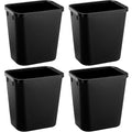 Black Small Trash Can 4Pack, 2Gallon/8 L Plastic Office Trash Can Garbage Can by Halyuhn