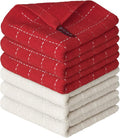 Artoid Mode Checkered Designed Cotton Beige Red Terry Kitchen Dish Cloths by ArtoidMode