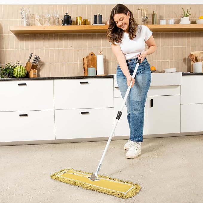 48 Inch Yellow Commercial Dust Mop & Floor Sweeper - Image 2