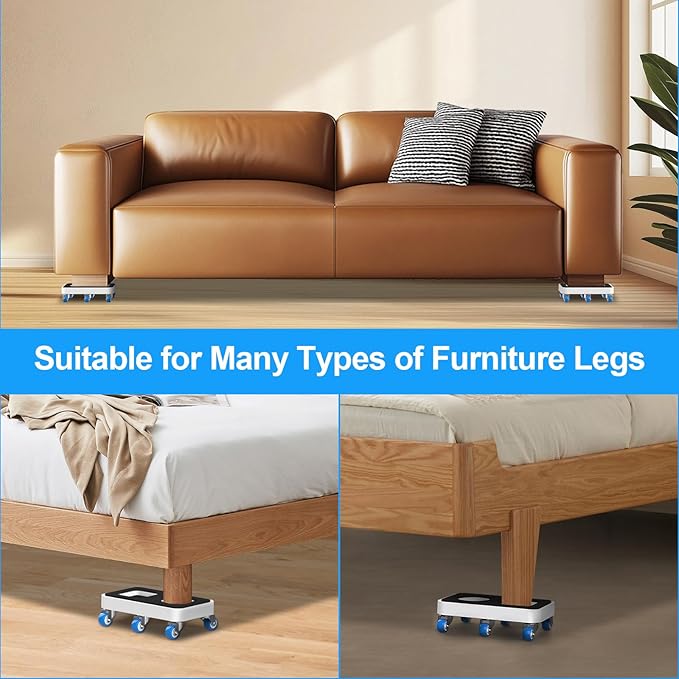 Furniture Dolly with Dual Groove Design: Furniture Sliders with 6 Wheels - Image 3