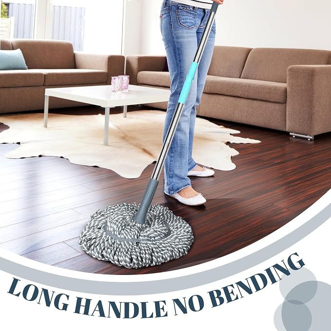 Self-Wringing Twist Mop for Floor Cleaning, Long Handled Microfiber Floor Mop - Image 3