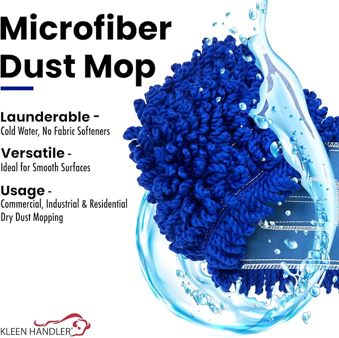 KLEEN HANDLER 24 Inch Microfiber Dust Mop Bulk Pack of 12, Medium Washable - Image 7