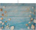 Seashells Starfish On Blue Wood Absorbent Microfiber Xl Dish Drying Mat by GOCGRVOfficialOnline
